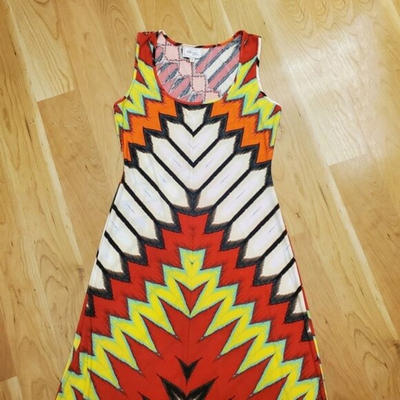 Western Maxi Dress Tribal Aztec Jersey Stretchy Cowgirl Rodeo - Picture 4 of 16